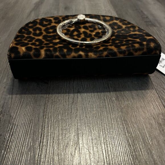 Ted Baker LIONA Leather Leopard Circle Handle Crossbody Black Purse Handbag - Picture 8 of 14